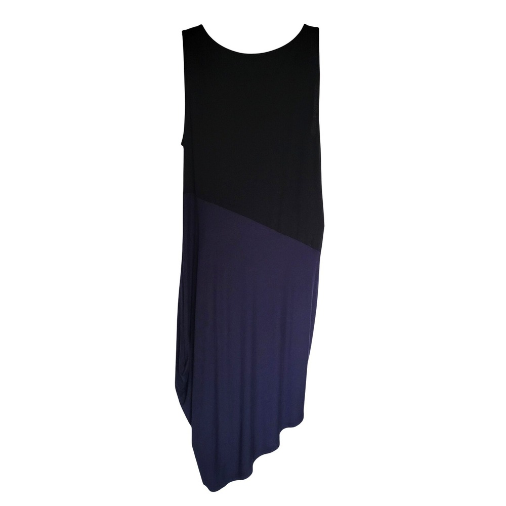 Eileen‎ Fisher Asymmetrical Colorblock Tank Dress Womens Large Jersey Viscose L - Picture 5 of 6